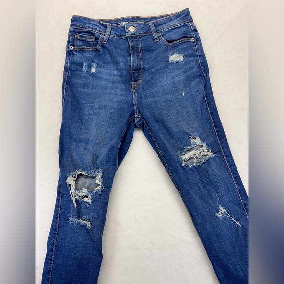 Old Navy Rockstar Extra High Rise Super Skinny Distressed Jeans Size 10 - Picture 4 of 9